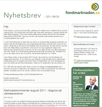Nyhetsbrev fr&aring;n Fondmarknaden.se med kommentarer om marknaden